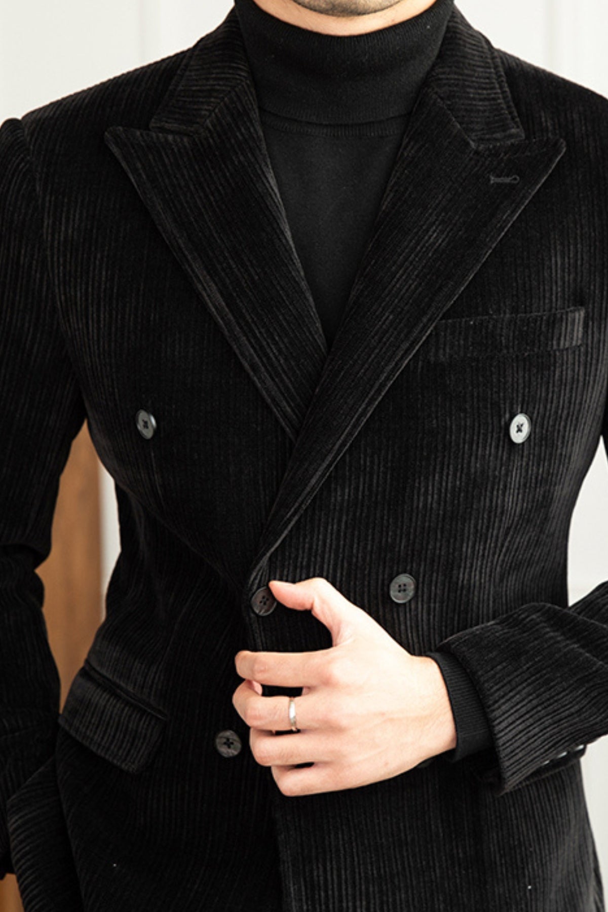 Old Money Winter Corduroy Slim-Fit Suit