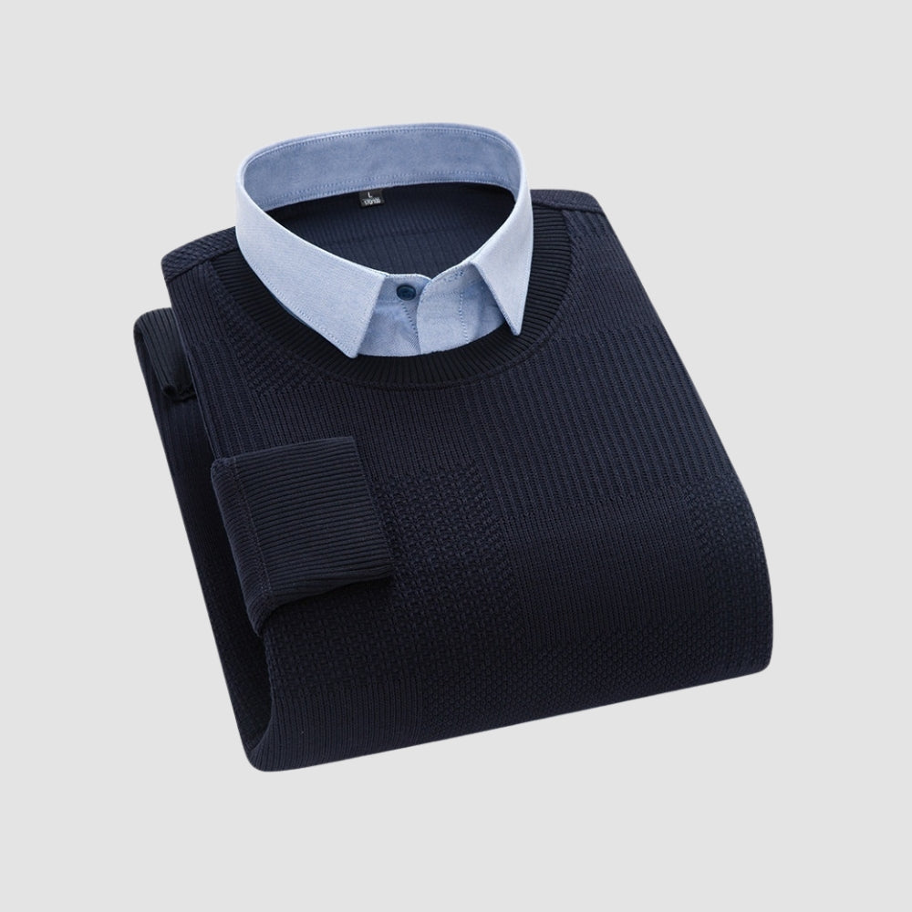 Old Money Light Luxury Two-Piece Knitted Shirt Sweater