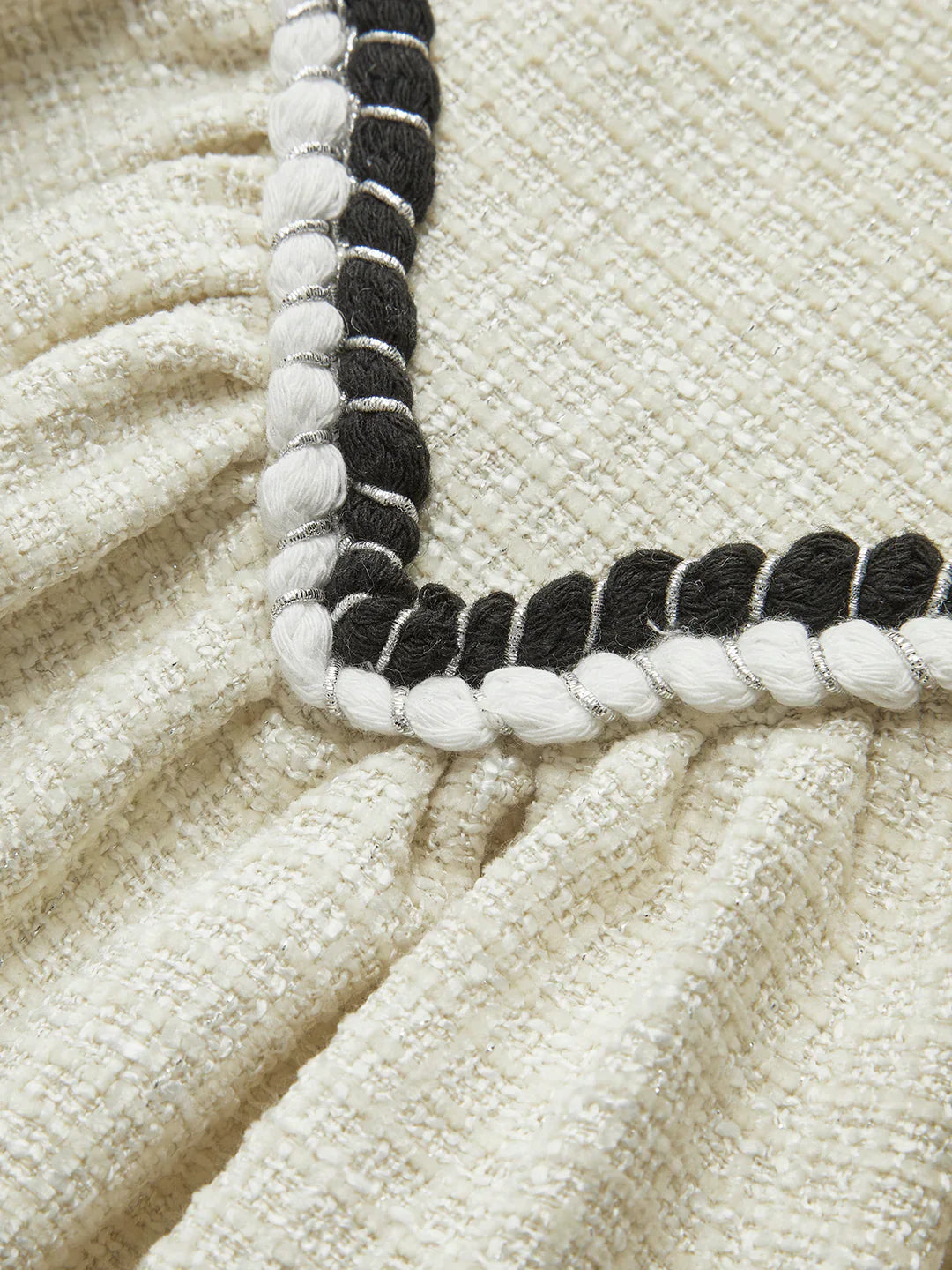 Elegant Style Tweed Pleated Strappy Dress