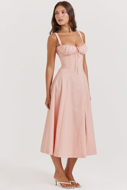 SHANA Pink floral corset dress