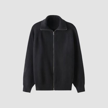 Old Money Thick Knitted Zipper Sweater Cardigan