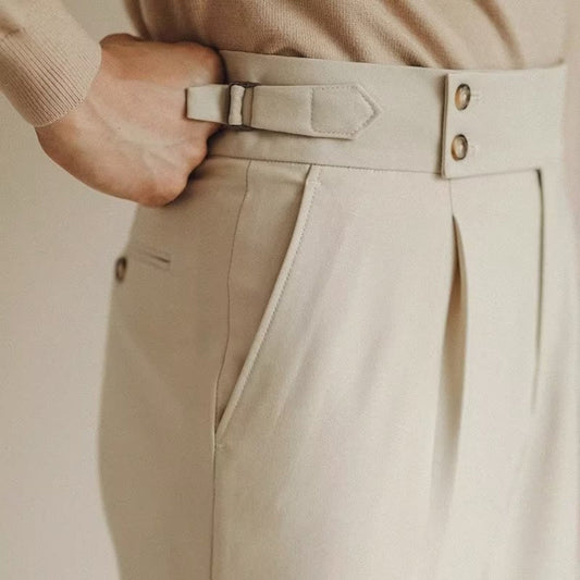 Old Money Mature Style Slim Trousers