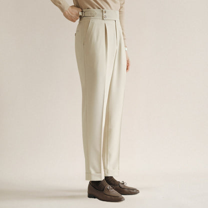 Old Money Mature Style Slim Trousers