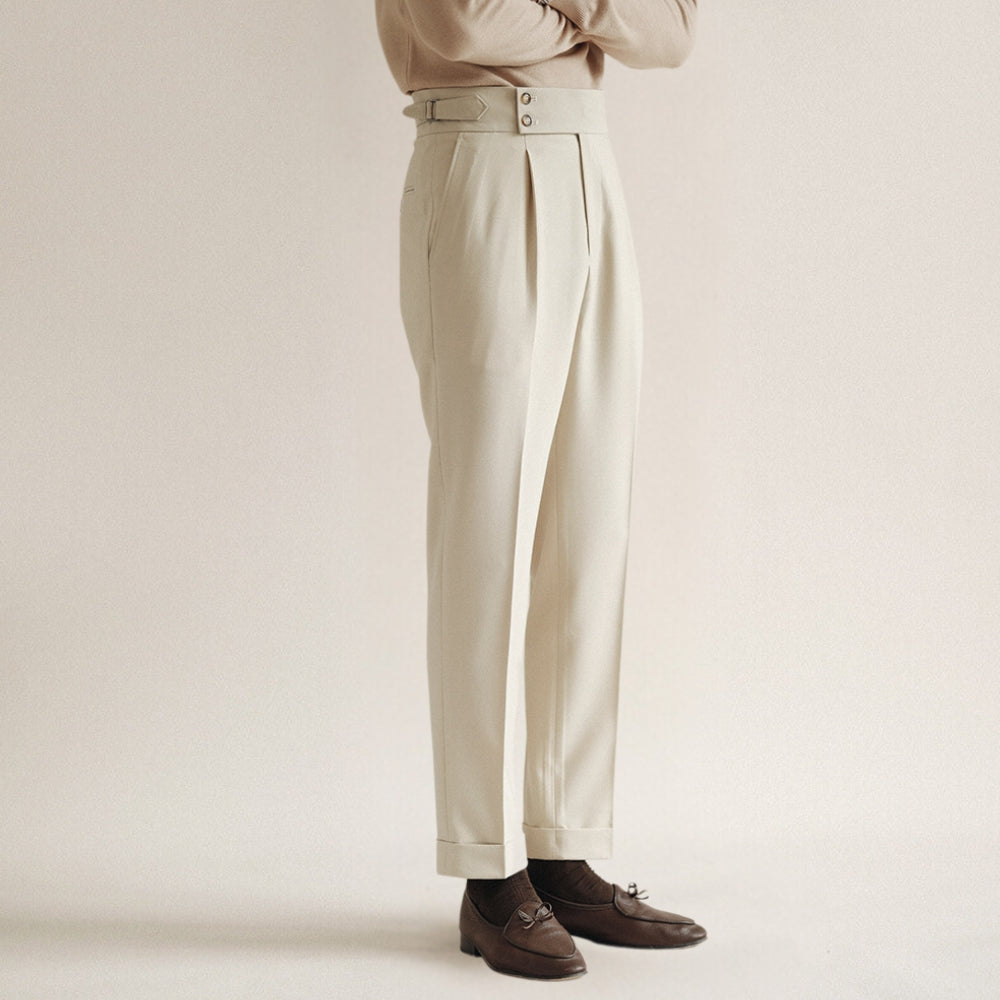 Old Money Mature Style Slim Trousers