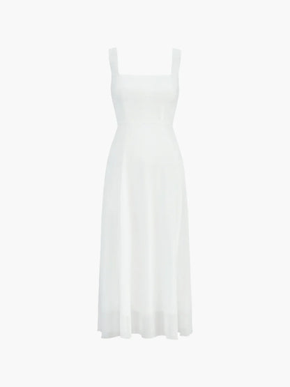 Solid Elegant Style Cami Long Dress