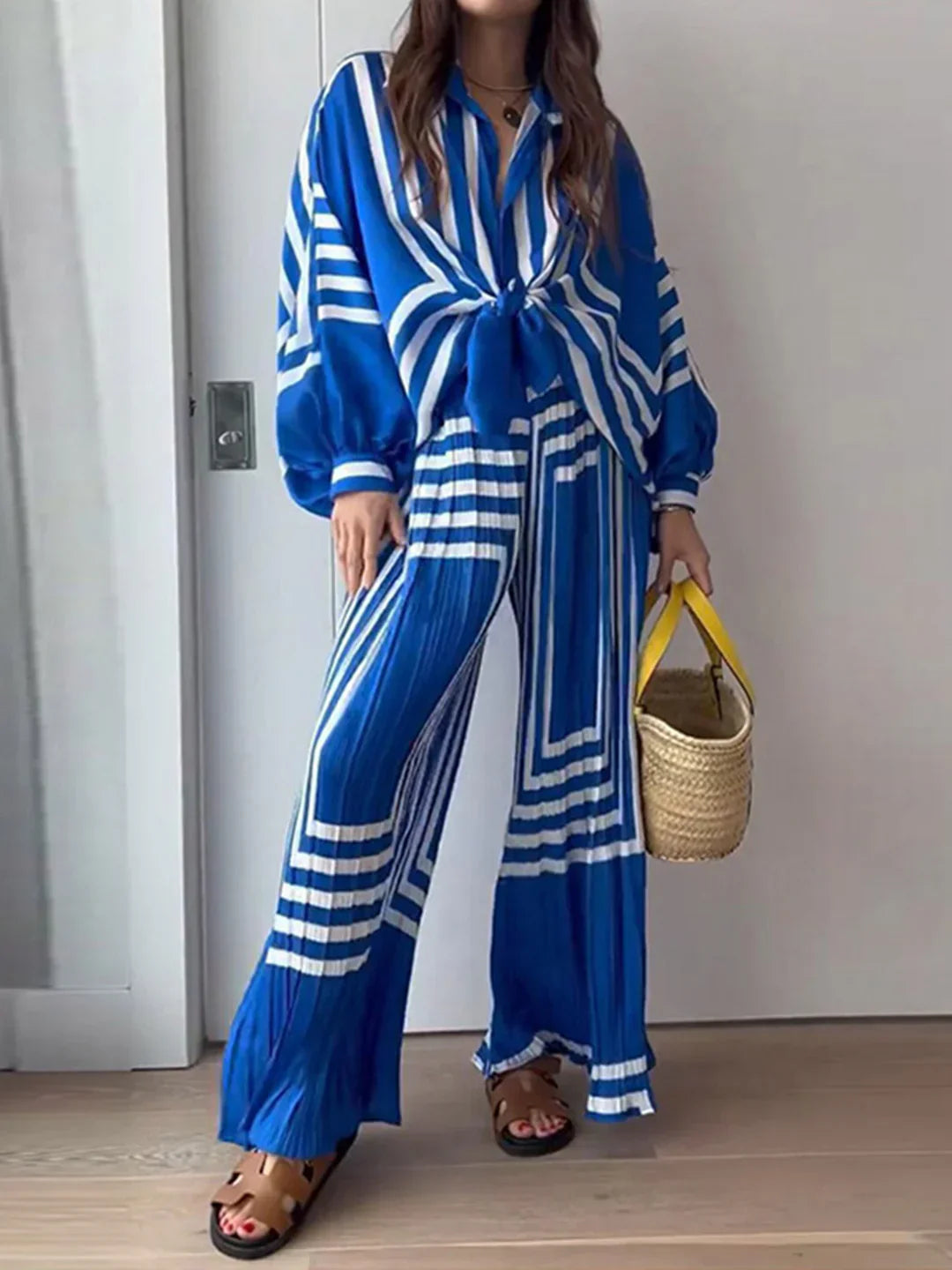 Long Sleeve Oversized Print Matching Set
