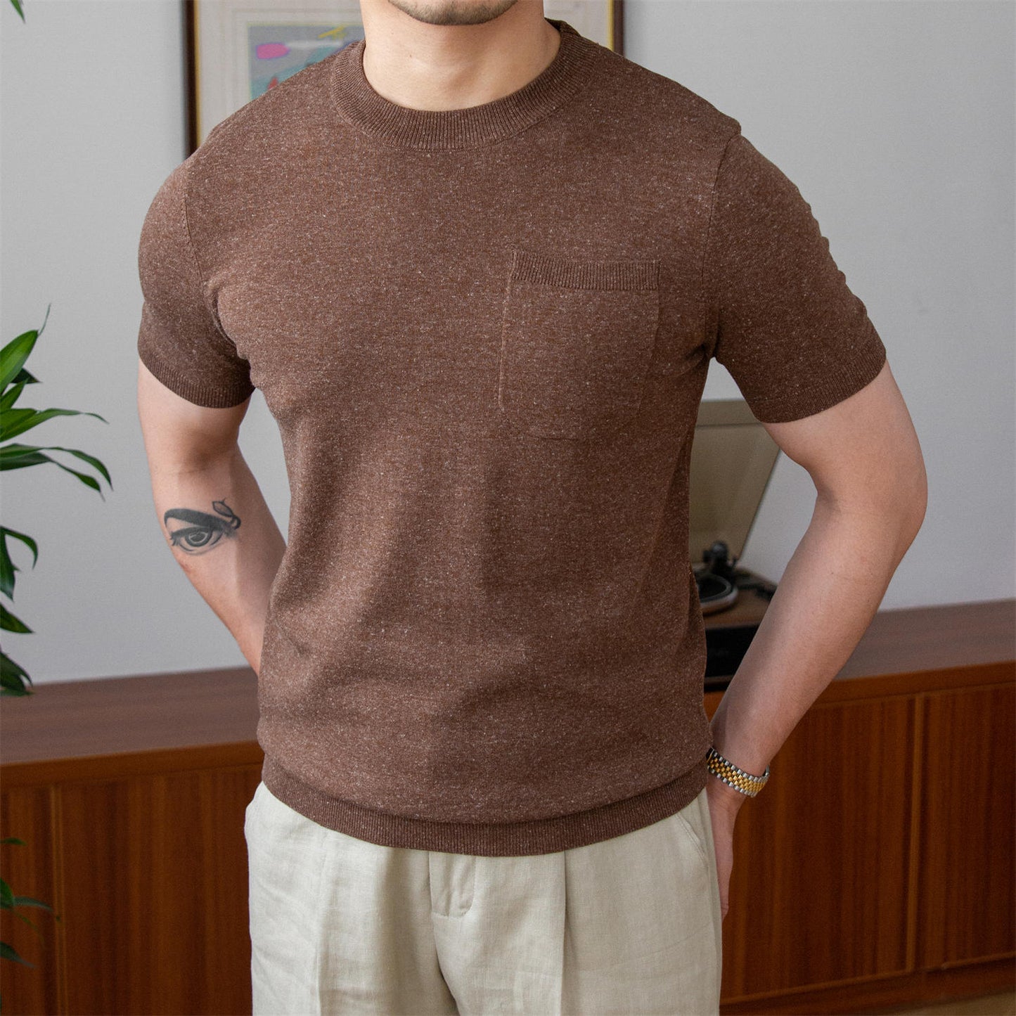 Old Money Knitted Linen Blend T-Shirt