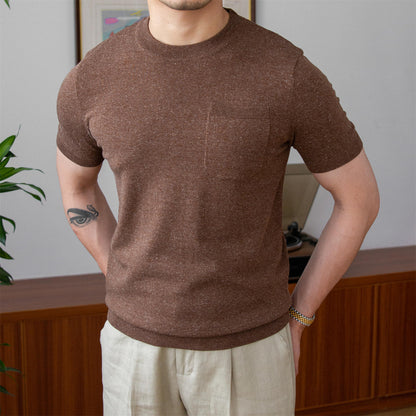 Old Money Knitted Linen Blend T-Shirt