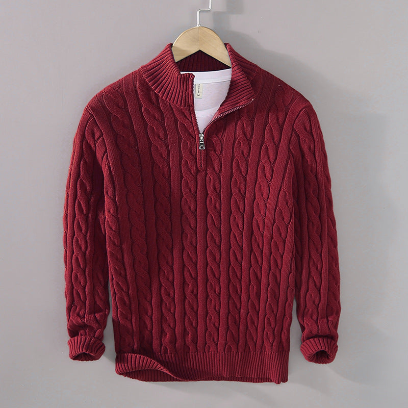 Old Money Half-zip Cable-knit sweater